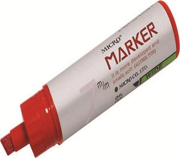 Micro Markör Permanent 7 MM Kesik Uçlu Kırmızı Markör Kalem (12 Li Paket) - Image 1