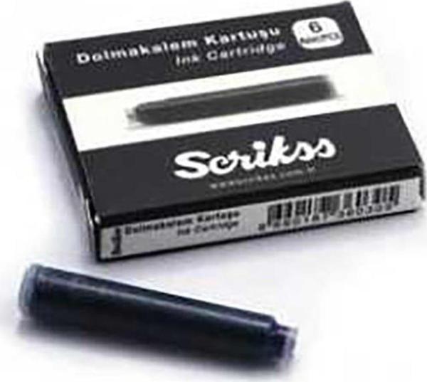 Scrikss Dolma Kalem Kartuşu 6 LI Siyah - Image 1