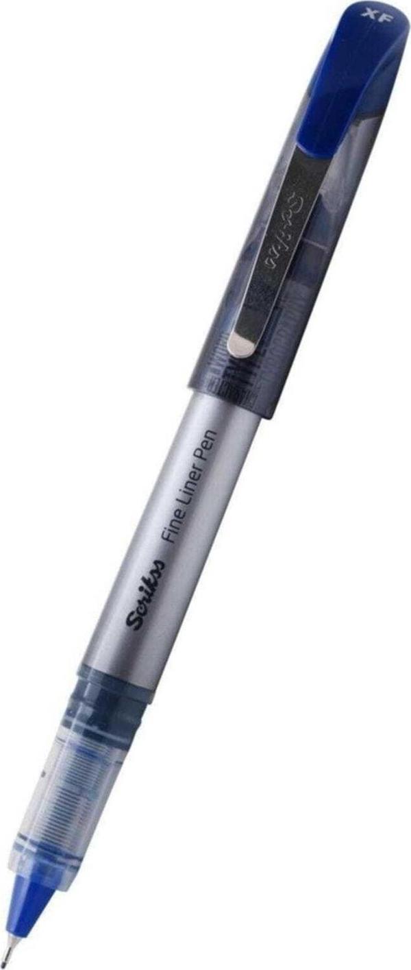 Scrikss Fineliner Keçe Uçlu Kalem 0.6 Mm Mavi (12 Li Paket) - Image 1