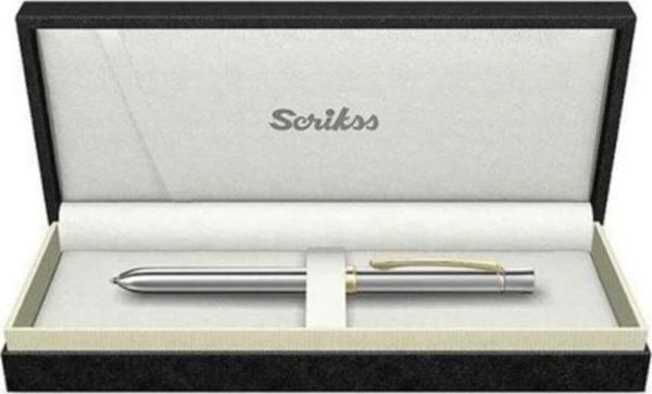 Scrikss Fonksiyonlu Kalem Gold Krom Tükenmez + Versatil Multifonksiyon Kalem - Image 1