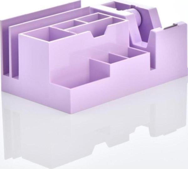 Ops Masa Seti Kalemlik Bant Makinalı Plastik Pastel Mor Masa Üstü Organizer - Image 1