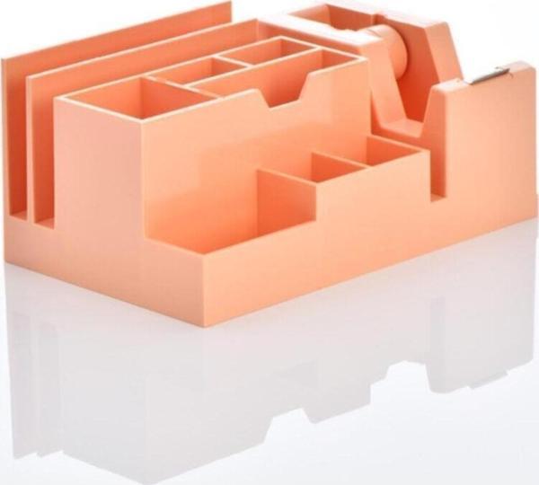 Ops Masa Seti Kalemlik Bant Makinelı Plastik Pastel Turuncu Masa Üstü Organizer - Image 1