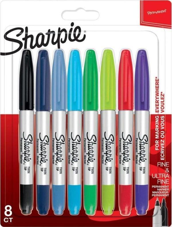 Sharpie Markör Permanent Twin Tip Karışık Renk 8 Li Paket - Image 1