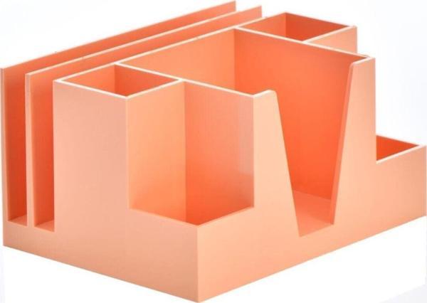 Ops Masa Seti Kalemlik Organizer Pastel Turuncu Masa Üstü Organizer - Image 1
