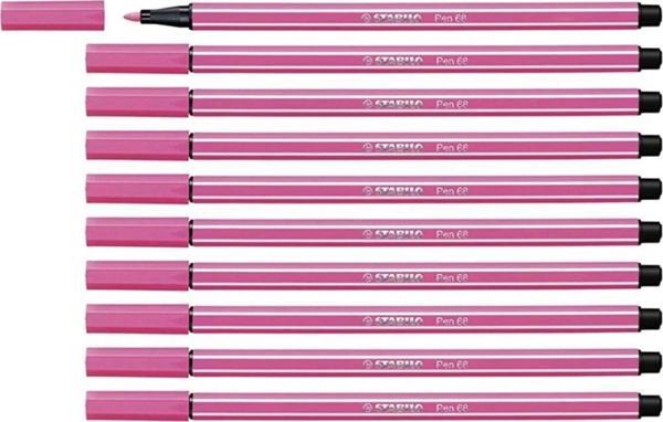 Stabilo 68 Keçe Uçlu Boya Kalemi 1 MM Açık Pembe Keçeli Kalem (10 Lu Paket) - Image 1