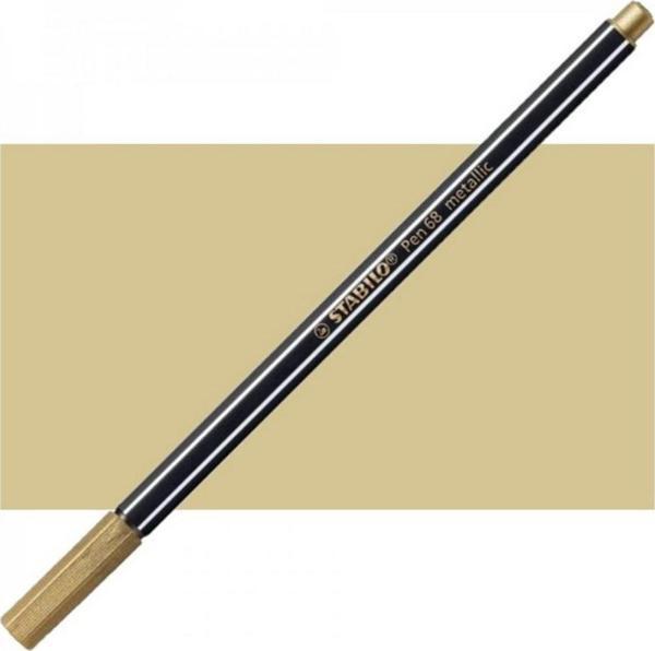 Stabilo 68 Metalik 1 MM Kalın Uçlu Keçe Kalem Altın Davetiye Kalemi (10 Lu Paket) - Image 1