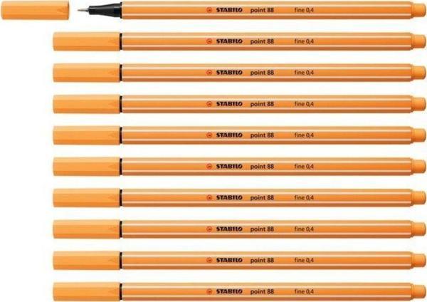 Stabilo İnce Keçe Uçlu Kalem 88 Point 0.4 MM Papatya Turuncusu (10 Lu Paket) - Image 1