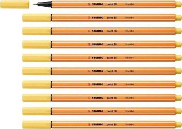 Stabilo İnce Keçe Uçlu Kalem 88 Point 0.4 MM Sarı Fineliner Kalem (10 Lu Paket) - Image 1
