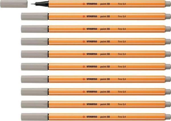 Stabilo İnce Keçe Uçlu Kalem 88 Point 0.4 MM Sıcak Gri Fineliner Kalem (10 Lu Paket) - Image 1