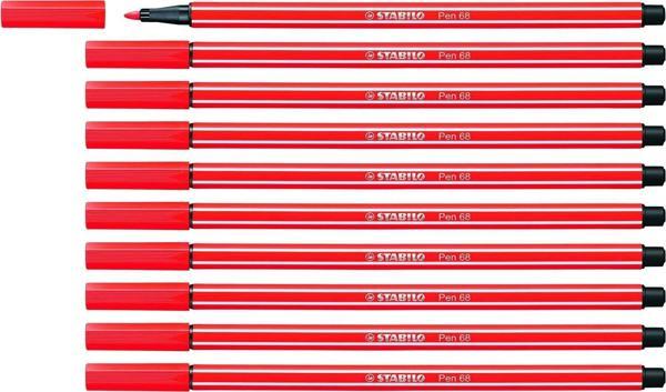 Stabilo Keçe Uçlu Boya Kalemi 1 MM Açık Kırmızı Keçeli Boya Kalemi (10 Lu Paket) - Image 1