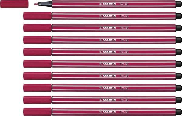 Stabilo Keçe Uçlu Boya Kalemi 1 mm Koyu Kırmızı Keçeli Boya Kalemi (10 Lu Paket) - Image 1