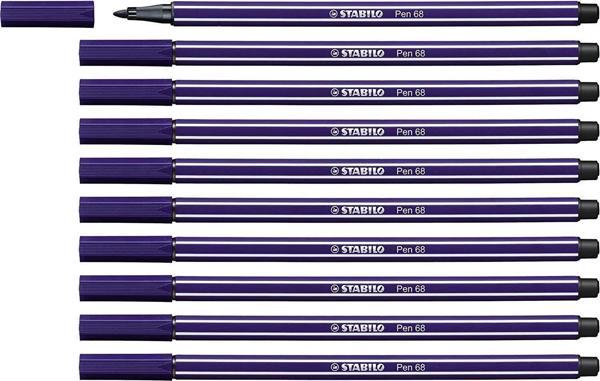 Stabilo Keçe Uçlu Boya Kalemi 1 MM Koyu Mavi Keçeli Kalem (10 Lu Paket) - Image 1