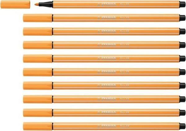 Stabilo Keçe Uçlu Boya Kalemi 1 Mm Papatya Turuncusu Keçeli Kalem (10 Lu Paket) - Image 1