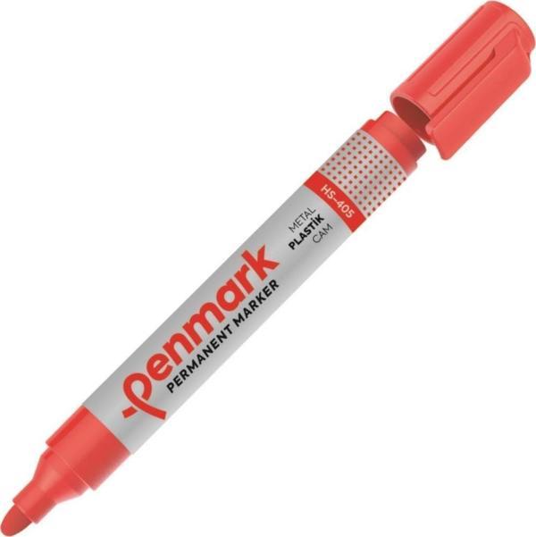 Penmark Permanent Marker Yuvarlak Uçlu Kırmızı Koli Kalemi (12 Li Paket) - Image 1