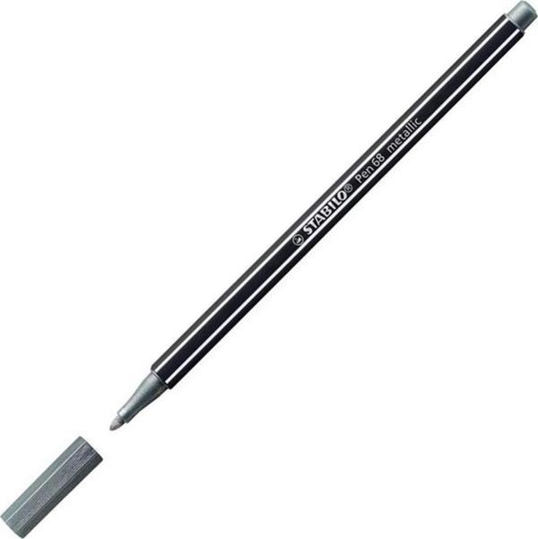 Stabilo Keçe Uçlu Boya Kalemi Metalik Gümüş (10 Lu Paket) - Image 1