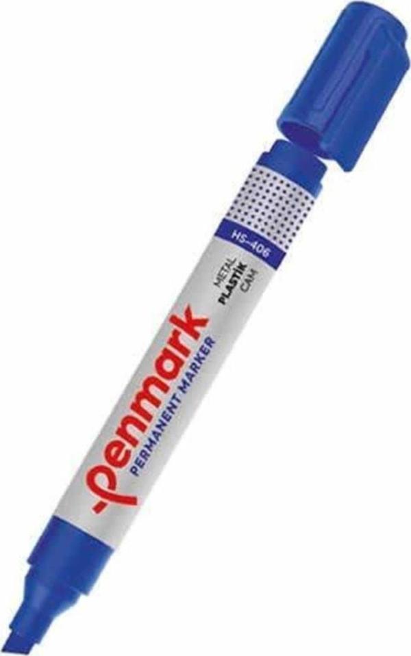 Penmark Permanent Marker Yuvarlak Uçlu Mavi Koli Kalemi (12 Li Paket) - Image 1
