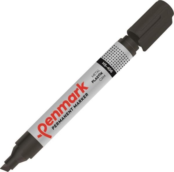 Penmark Permanent Markör Koli Kalemi Kesik Uçlu Siyah Koli Kalemi (12 Li Paket) - Image 1
