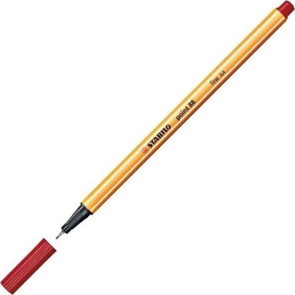 Stabilo Keçe Uçlu İnce Kalem 88 Point 0.4 MM Koyu Kırmızı 88/50 (10 Lu Paket) - Image 1
