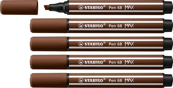 Stabilo Keçe Uçlu Kalem 68 Max Koyu Kahverengi Keçe Uçlu İşaretleme Kalemi (5 Li Paket) - Image 1