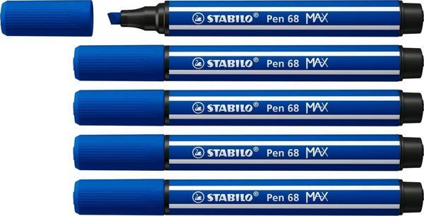 Stabilo Keçe Uçlu Kalem 68 Max Koyu Mavi Keçe Uçlu İşaretleme Kalemi (5 Li Paket) - Image 1