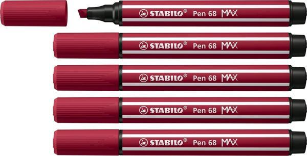 Stabilo Keçe Uçlu Kalem 68 Max Vişne Çürüğü Keçe Uçlu İşaretleme Kalemi (5 Li Paket) - Image 1