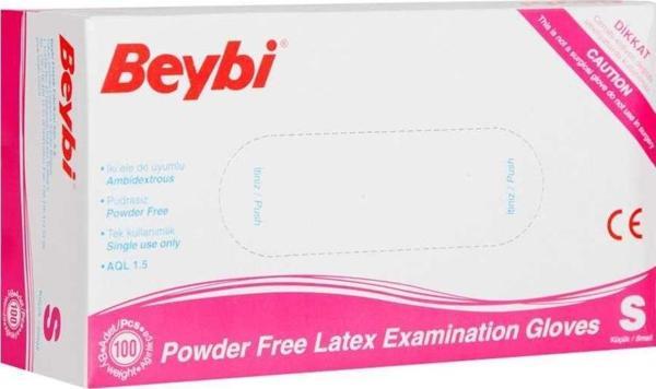 Beybi Lateks Pudrasız (S) Small Beden Muayene Eldiven 100lü Paket - Image 1