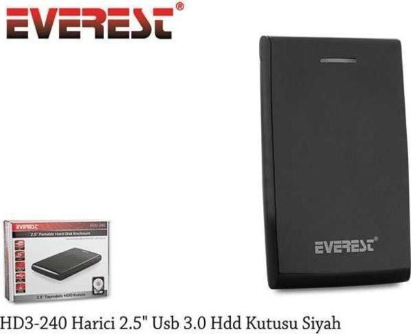 Everest HD3-240 Harici 2.5" Usb 3.0 Hdd Kutu Siyah - Image 1