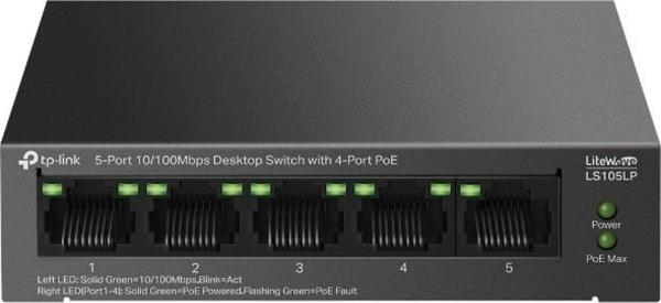 TP FESTA LS105LP 41W 5FE PoE SWITCH,4GE PoE,250m - Image 1