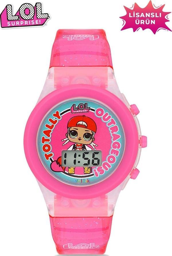 MiniFlak Lisanslı L.O.L. SURPRISE! LOL7210 Kız Çocuk Pembe Işıklı Kız Çocuk Kol Saati - Image 1