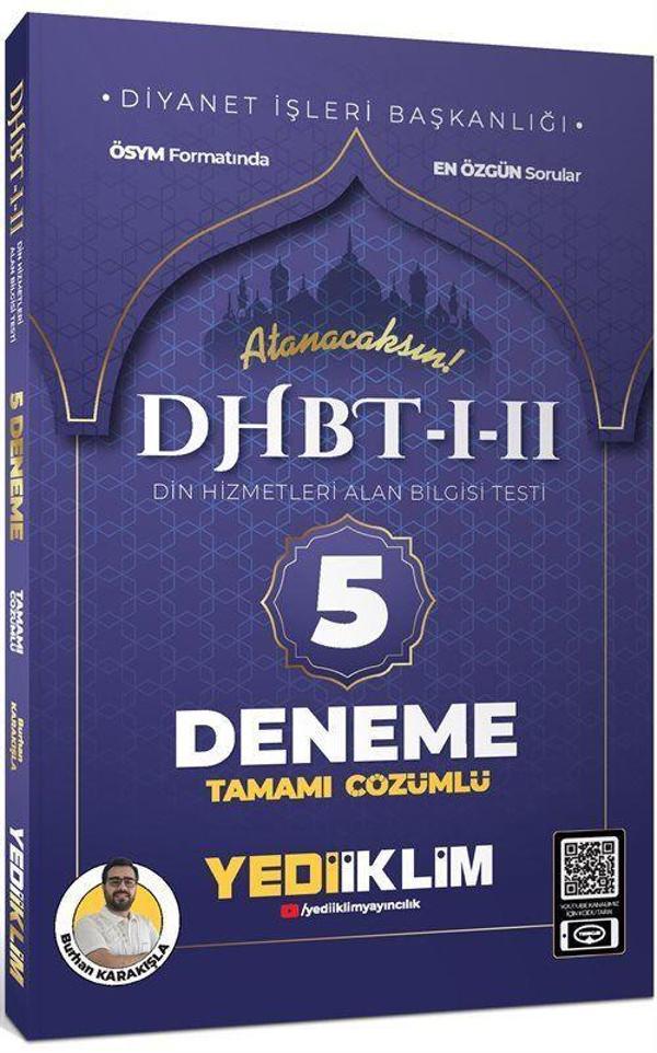 2024 DHBT- I-II Din Hizmetleri Alan Bilgisi Testi Tamamı Çözümlü 5 Deneme - Yediiklim Yayınları - Image 1