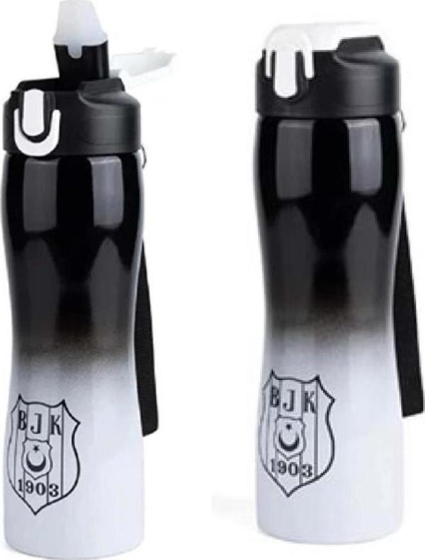Me Çanta Beşiktaş Lisanslı Degrede Pipetli Çelik Matara Kilitli 500ml - Image 1