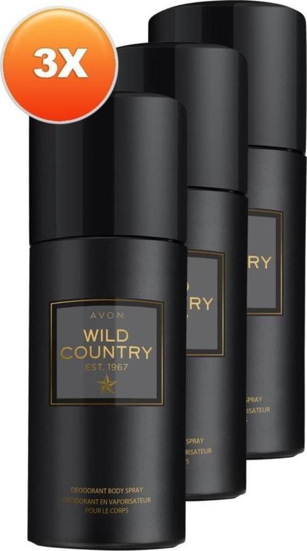 Avon Wild Country Erkek Sprey Deodorant 150 Ml. Üçlü Set - Image 1