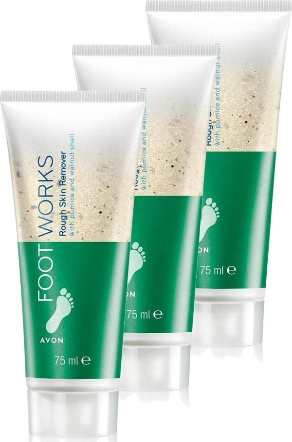 Avon Foot Works Rough Sertleşmiş Cildi Arındırıcı Ayak Peeling 75 Ml. Üçlü Set - Image 1