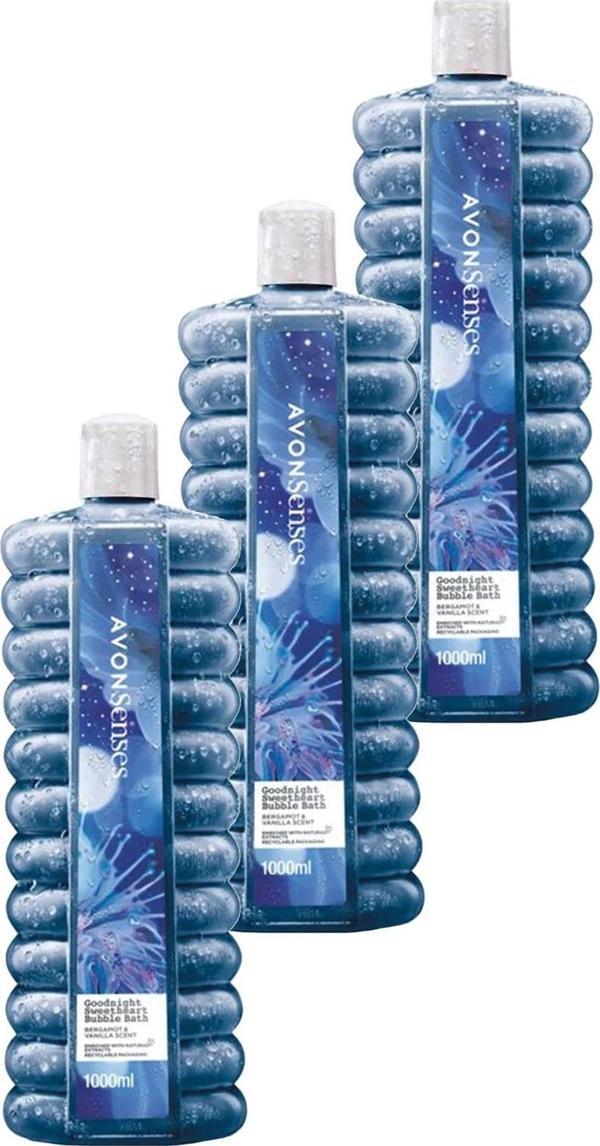 Avon Senses Goodnight Sweetheart Bergamot ve Vanilya Kokulu Banyo Köpüğü 1 Lt. Üçlü Set - Image 1