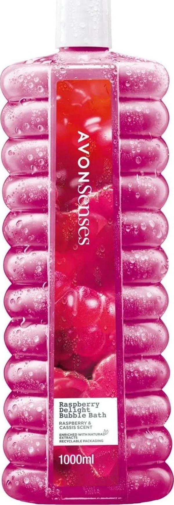 Avon Senses Raspberry Delight Ahududu ve Frenk Üzümü Kokulu Banyo Köpüğü 1 Lt. - Image 1