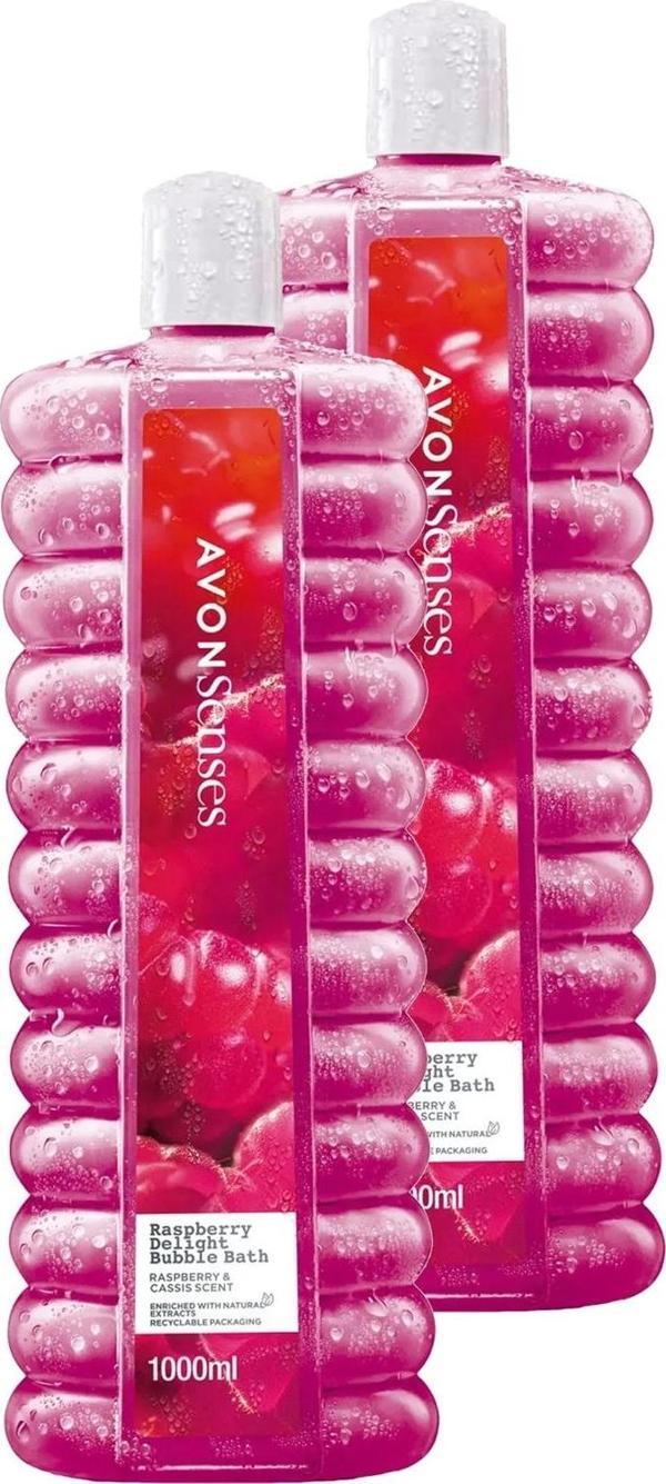 Avon Senses Raspberry Delight Ahududu ve Frenk Üzümü Kokulu Banyo Köpüğü 1 Lt. İkili Set - Image 1