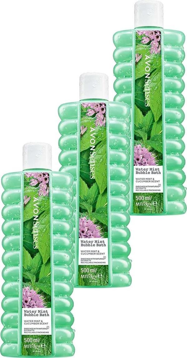 Avon Senses Water Mint Nane ve Salatalık Kokulu Banyo Köpüğü 500 Ml. Üçlü Set - Image 1