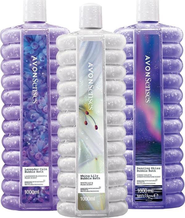 Avon Senses Zambak Lavanta Menekşe ve Ahududu Kokulu Banyo Köpüğü Paketi - Image 1