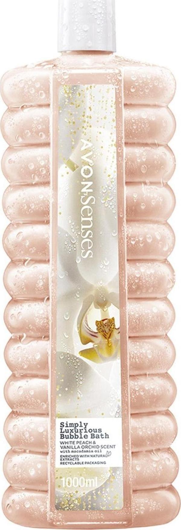 Avon Simply Luxurious Beyaz Şeftali ve Vanilya Orkide Kokulu Banyo Köpüğü 1 Lt. - Image 1