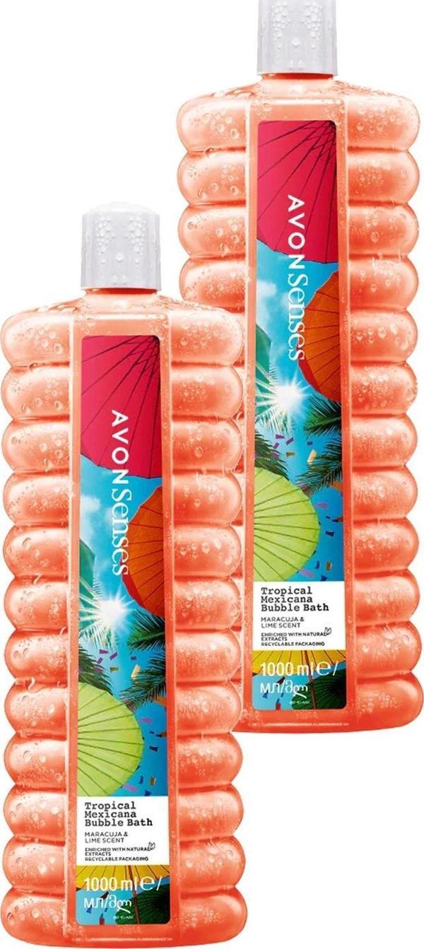 Avon Tropical Mexicana Çarkıfelek ve Limon Kokulu Banyo Köpüğü 1 Lt. İkili Set - Image 1