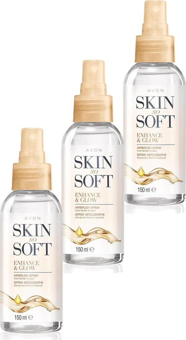 Avon Skin So Soft Enhance & Glow Nemlendirici Sprey Vücut Yağı 150 Ml. Üçlü Set - Image 1