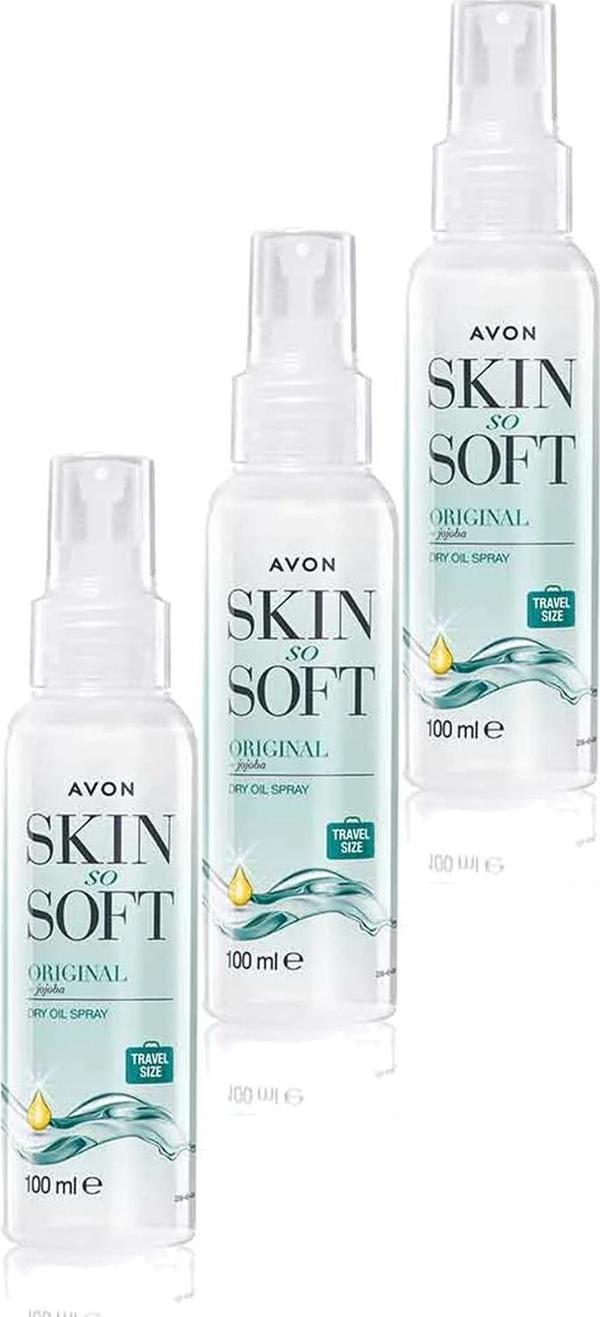 Avon Skin So Soft Orijinal Kuru Yağ Vücut Spreyi 100 Ml. Üçlü Set - Image 1