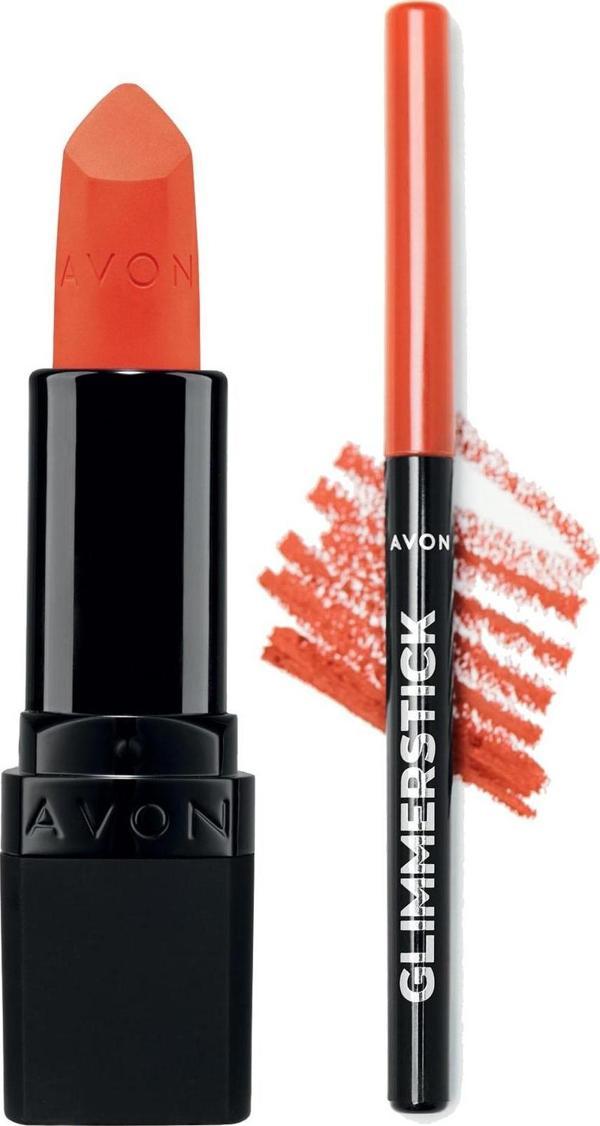 Avon Ultra Mat Ruj Coral Fever ve Glimmerstick Dudak Kalemi Coral Paketi - Image 1