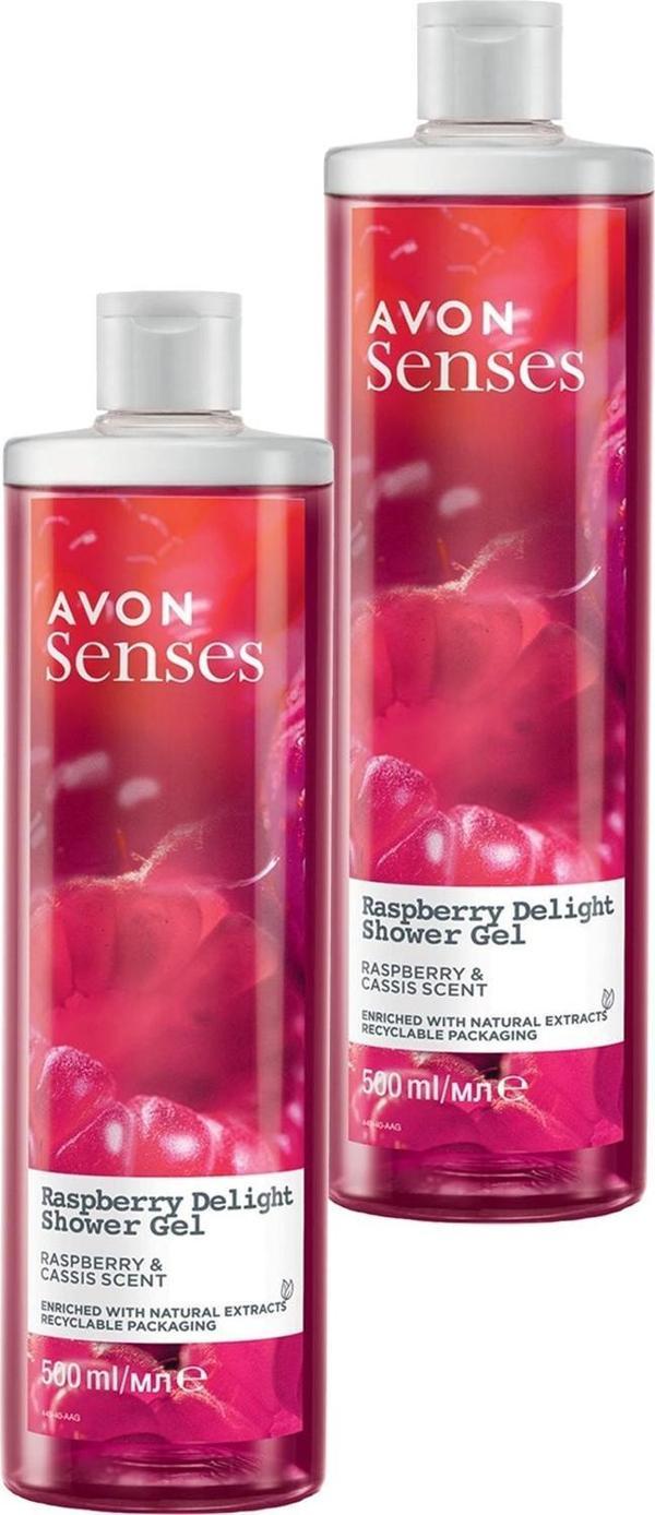 Avon Senses Rapsberry Delight Frambuaz ve Frenk Üzümü Kokulu Duş Jeli 500 Ml. İkili Set - Image 1