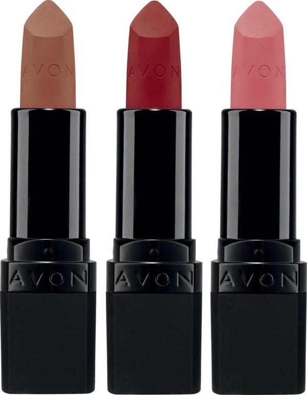 Avon Ultra Mat Marvellous Mocha, Red Supreme ve Pure Pink Üçlü Ruj Paketi - Image 1