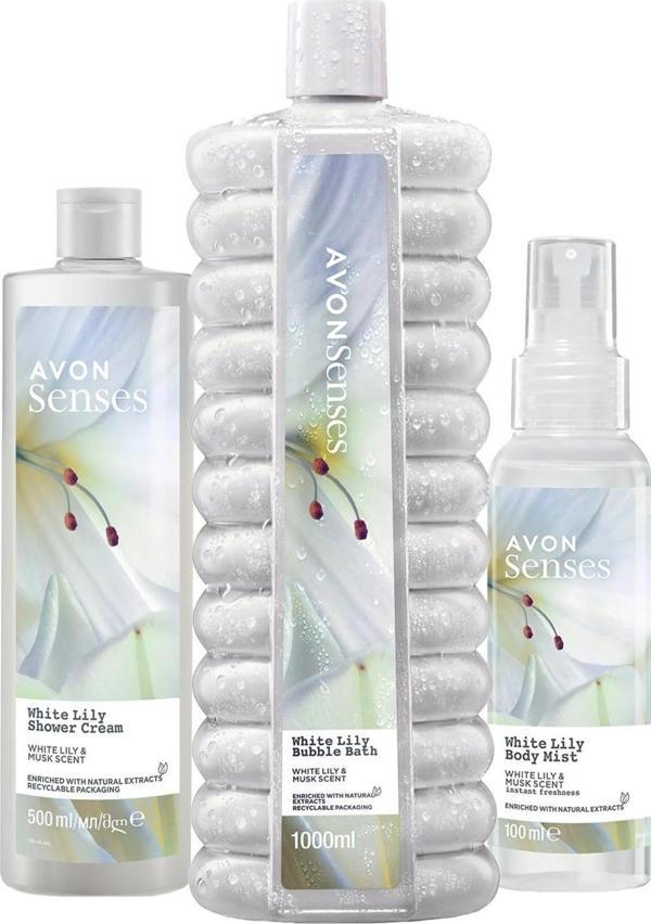 Avon Senses White Lily Beyaz Zambak Kokulu Bakım Paketi - Image 1