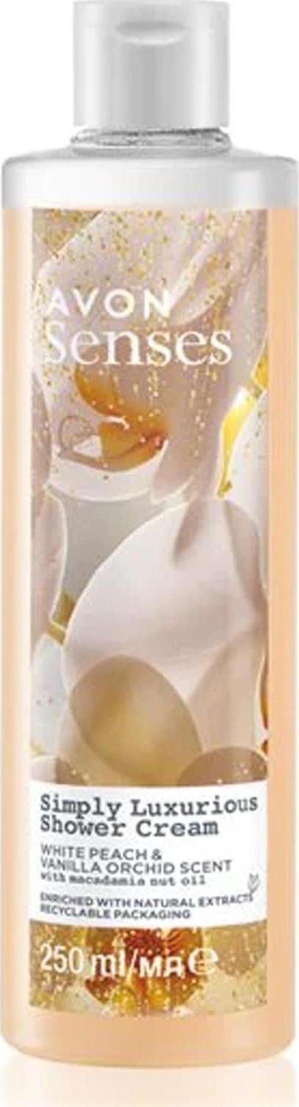 Avon Simply Luxurious Beyaz Şeftali ve Vanilya Orkide Kokulu Duş Kremi 250 Ml. - Image 1