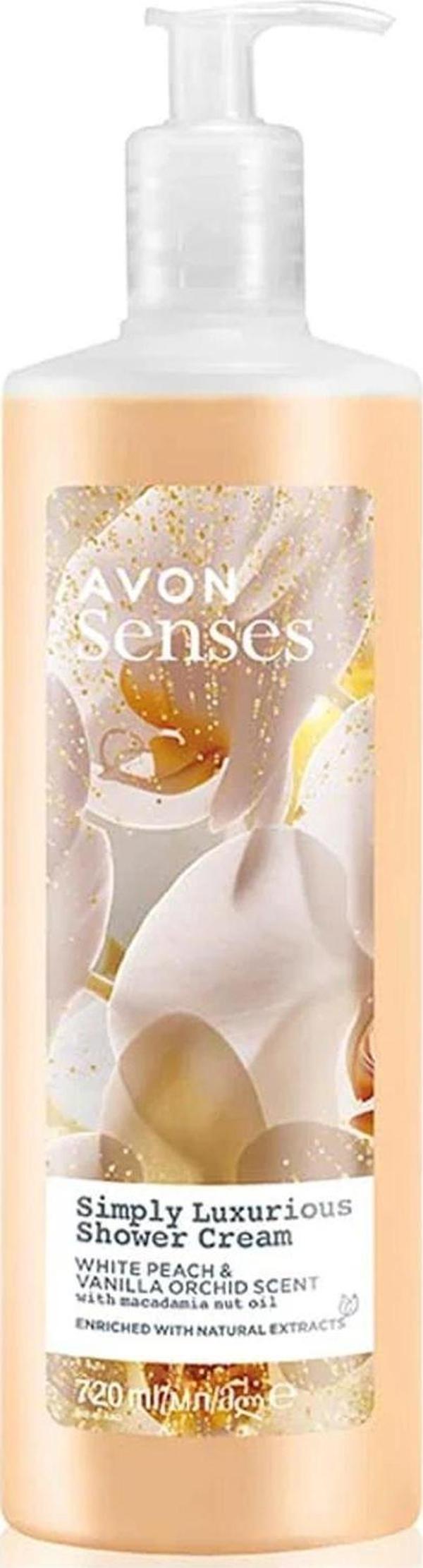 Avon Simply Luxurious Beyaz Şeftali ve Vanilya Orkide Kokulu Duş Kremi 720 Ml. - Image 1