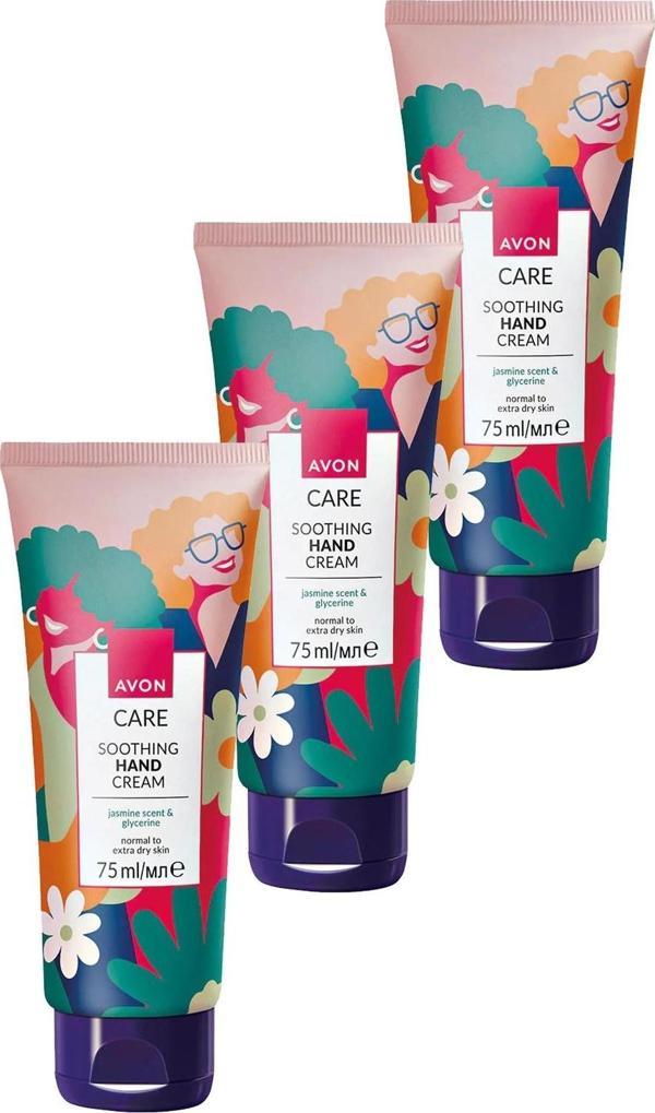 Avon Care Shimmering Gliserin İçeren Yasemin Kokulu El Kremi 75 Ml. Üçlü Set - Image 1