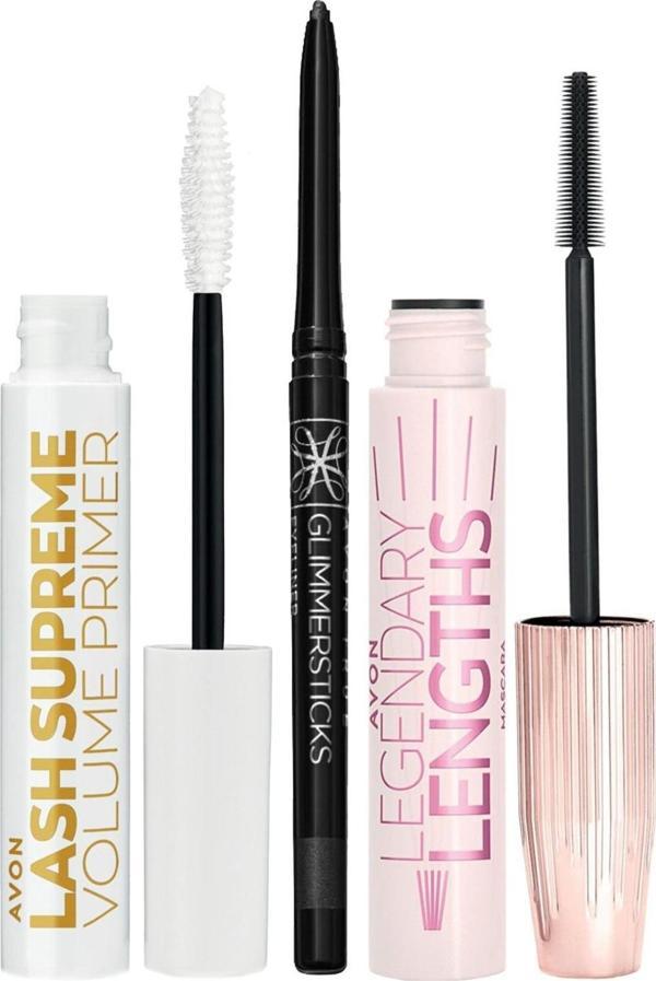 Avon Legendary Lengths Maskara Glimmersticks Göz Kalemi ve Lash Supreme Maskara Bazı Paketi - Image 1